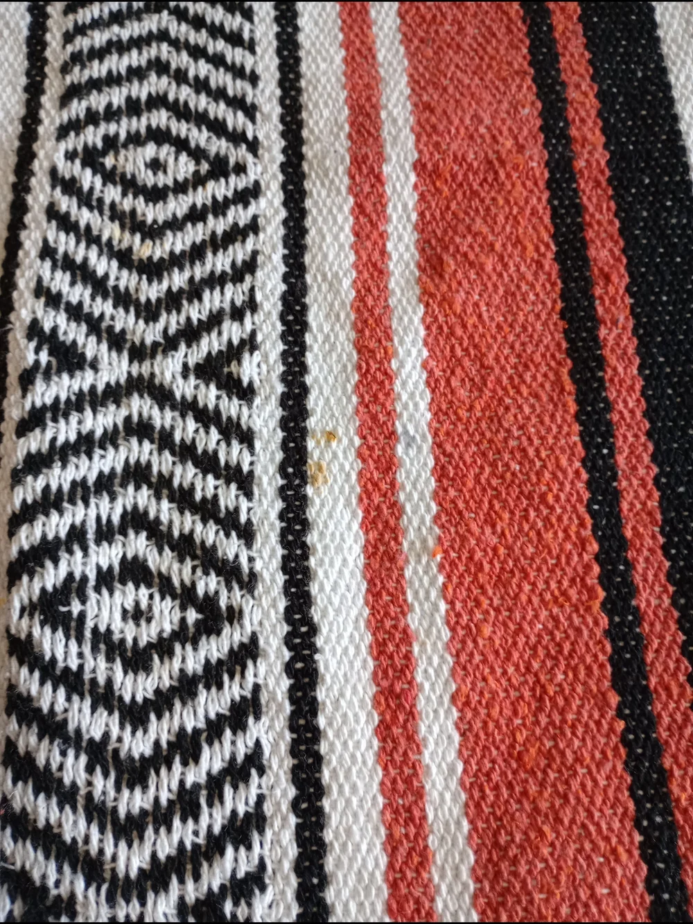 Black Canyon Outfitters Throw Blanket Mexican Falsa White Fringed 74